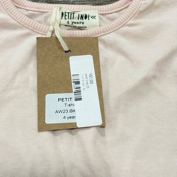 Petit Indi Long-Sleeve Light Pink Toddler Shirt 4Y 100% Cotton NWT - Picture 3 of 3